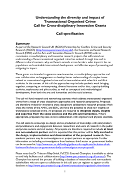 TNOC call specification - Economic and Social Research Council