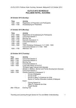 iCoTLG 2013 Agenda