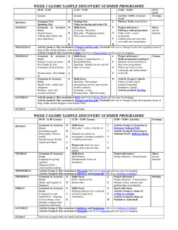 week 1 globe sample discovery summer programme