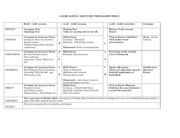 GLOBE SAMPLE DISCOVERY PROGRAMME WEEK 1 09.30