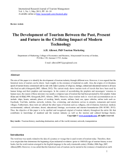 The Development of Tourism Between the Past, Present and Future
