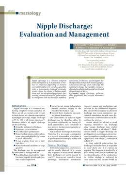 Nipple Discharge: Evaluation and Management