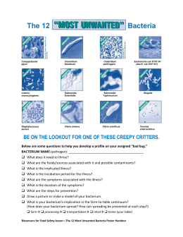 The 12 Most Unwanted Bacteria Poster Handout