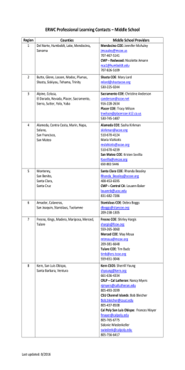 ERWC Professional Learning Contacts – Middle School