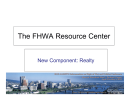 The FHWA Resource Center