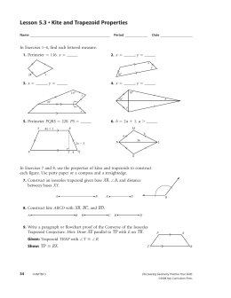 Lesson 5.3 • Kite and Trapezoid Properties
