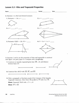 Lesson 5.3 - Kite and Trapezoid Properties