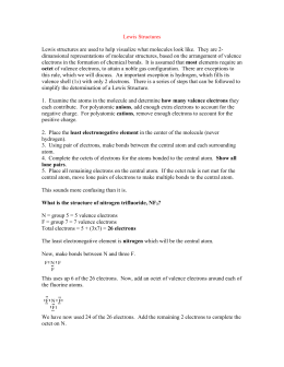Lewis Structures Lewis structures are used to help visualize what