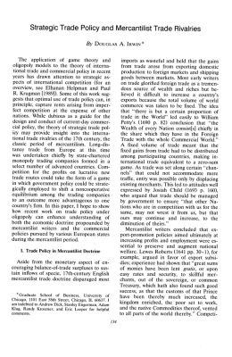 Strategic Trade Policy and Mercantilist Trade Rivalries