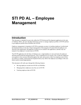 STI PD AL – Employee Management