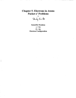 Chapter 5- Electrons in Atoms Packet 0` Problenis