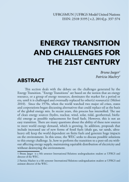 energy transition and challenges for the 21st century