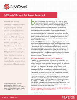 AIMSweb® Default Cut Scores Explained