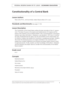 Constitutionality of a Central Bank