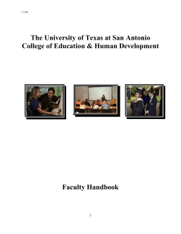 The University of Texas at San Antonio Faculty Handbook