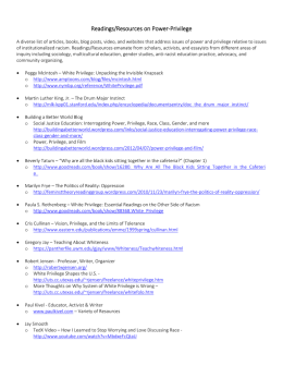 Readings/Resources on Power‐Privilege