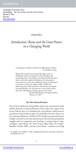 Introduction: Korea and the Great Powers in a - beck