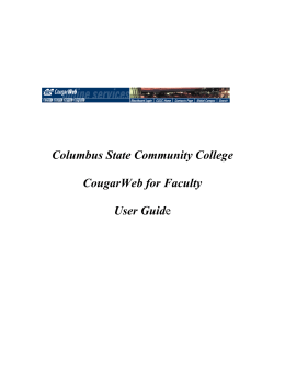Columbus State Community College CougarWeb for Faculty User