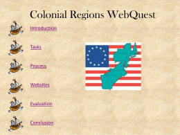 Colonial Regions WebQuest