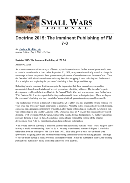 Doctrine 2015: The Imminent Publishing of FM 7-0