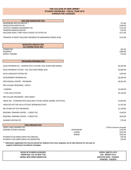 Additional Fees - Student Accounts