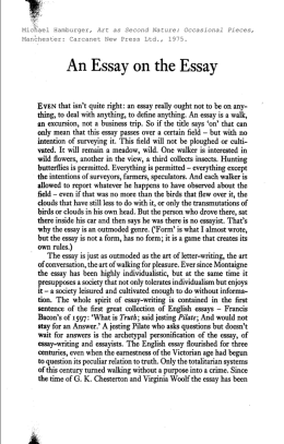 An Essay on the Essay