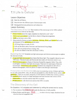 7.1 Life ls Cellular