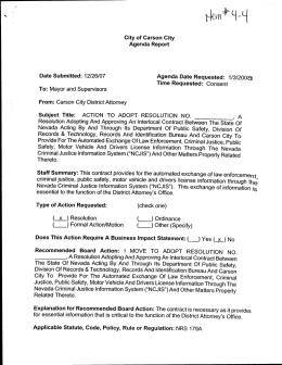 Page 1 tlem"|-|| City of Carson City Agenda Report Date Submitted