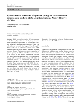 Hydrochemical variations of epikarst springs in vertical climate