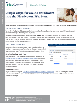 Simple steps for online enrollment into the FlexSystem FSA