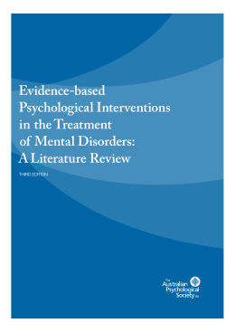Evidence-based Psychological Interventions in the Treatment of