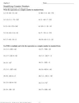 Simplifying Complex Numbers