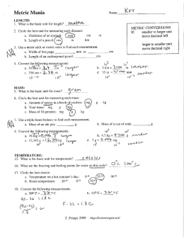 Metric Mania K in,