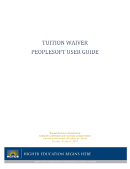 Tuition Waiver PeopleSoft User Guide
