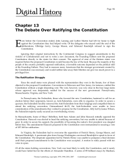 Chapter 13 The Debate Over Ratifying the Constitution