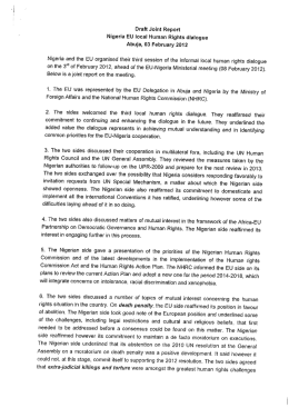Draft Joint Report