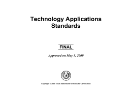 Technology Applications Standards