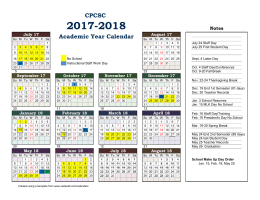 2017-2018 Corporation Calendar