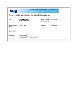 Proof of OASIS Identification Number (OIN) Assignment Page 1 of 1