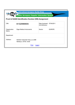 Proof of OASIS Identification Number (OIN) Assignment
