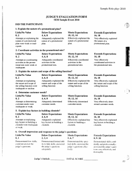 Judge`s Evaluation form