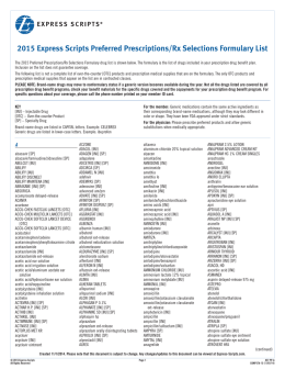 2015 Express Scripts Preferred Prescriptions/Rx Selections