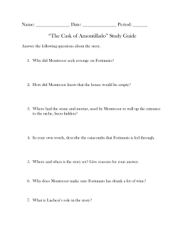 “The Cask of Amontillado” Study Guide