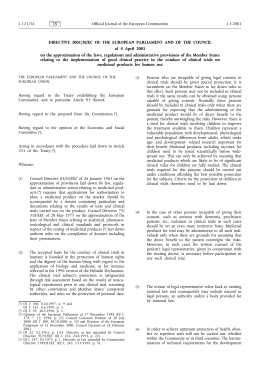 Clinical Trials Directive (2001/20/EC)
