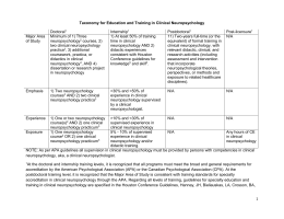 1 Taxonomy for Education and Training in Clinical Neuropsychology