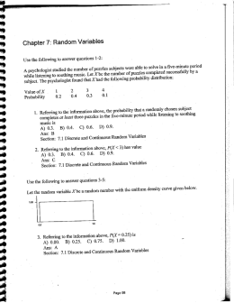 Chapter 7: Random Variables