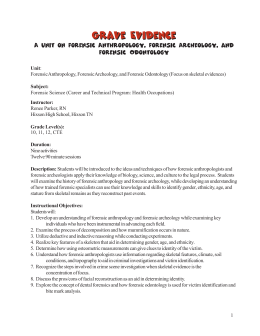 A Unit on Forensic Anthropology, Forensic Archeology
