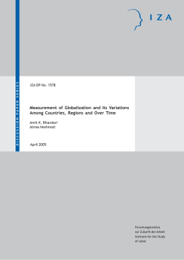 Measurement of Globalization and Its Variations Among Countries