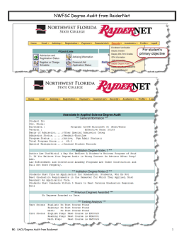 NWFSC Degree Audit from RaiderNet