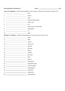 Macromolecules WS1